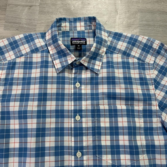 Patagonia Shirt Mens XS Blue Plaid Organic Cotton Button Up Long Sleeve Casual - Picture 4 of 12